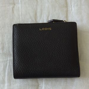 Lodis Black Leather Textured Wallet